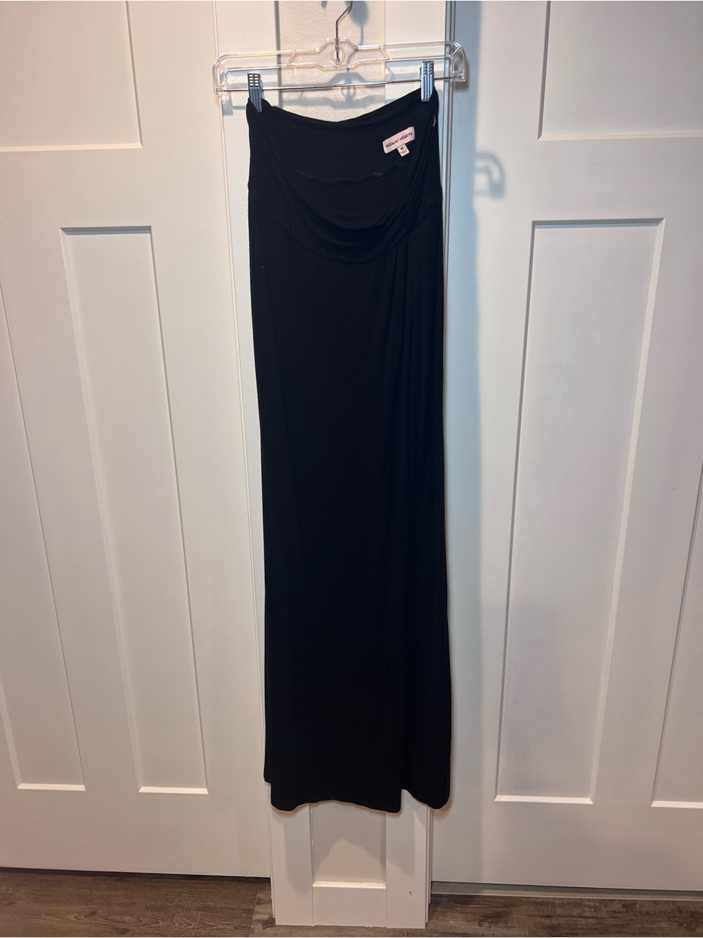 Sequin Hearts Black Women's Maxi Skirt - Stretch Pull-On
